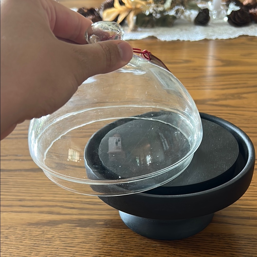 SMALL Glass Dome with Black Base - Picture 6 of 7